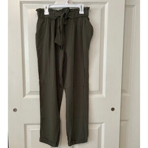 Joe Benbasset Womens Drawstring High Waist Paperbag in Army Trouser Pants XS